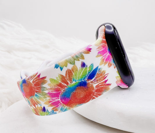 Rainbow Sunflower Watch Band compatible with Apple Watch Fitbit Samsung