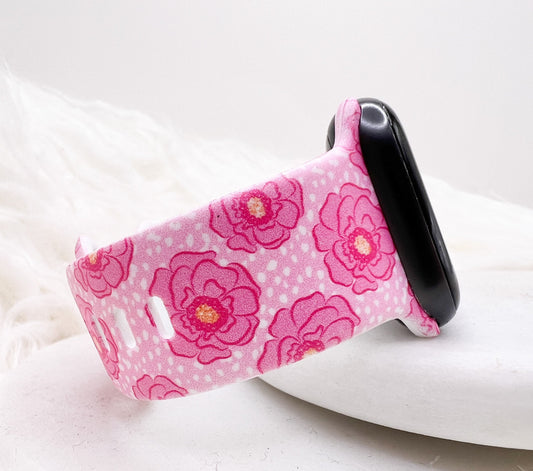 Peony Floral Watch Band compatible with Apple Watch Fitbit Samsung