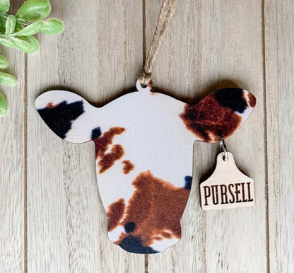 Cow Rear View Mirror Charm Car