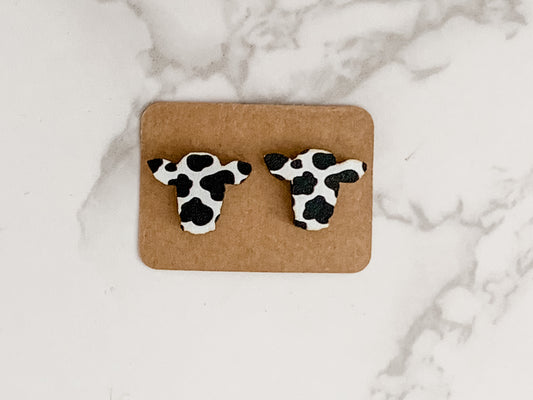 Cow print studs