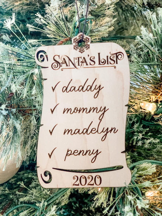 Santas List ornament