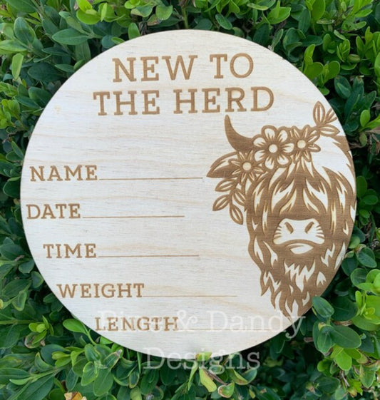 Highland Cow Girl Stat Sign