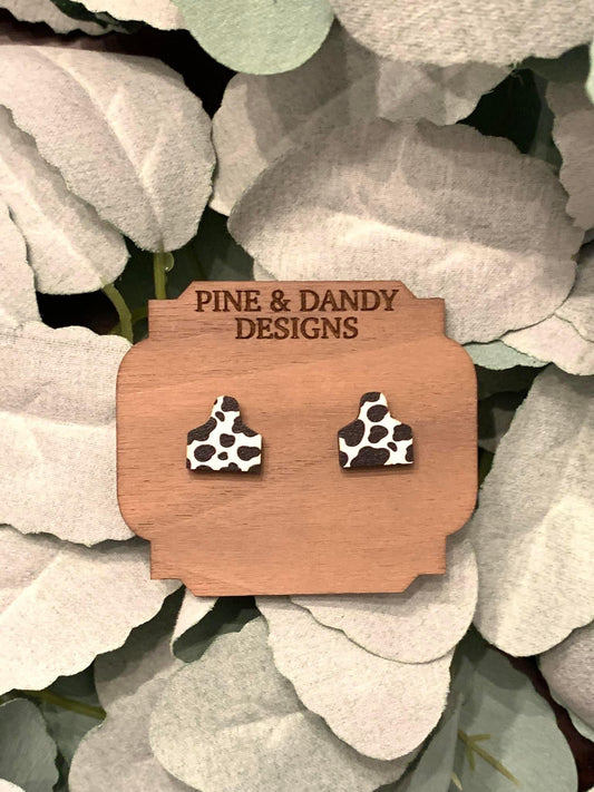 Cow print studs