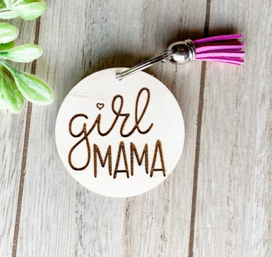 Girl mama keychain