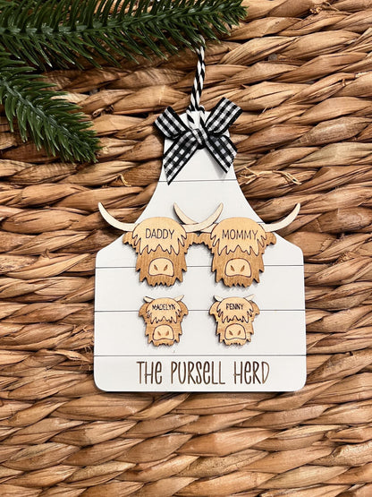 Highland Cow Family Ornament