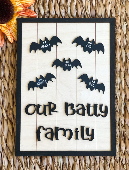 Bat Family Sign