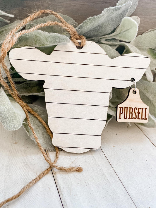 Shiplap Cow Rear View Mirror Charm