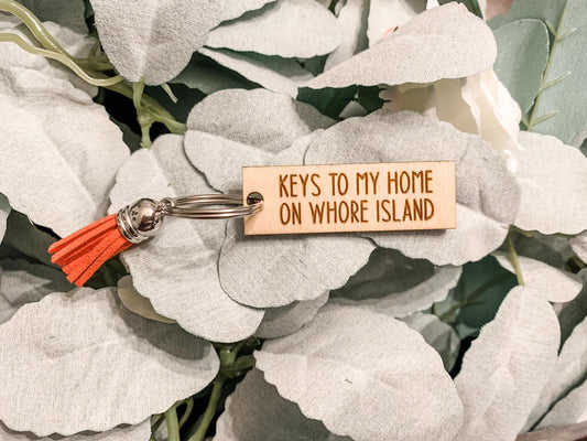 Whore island keychain