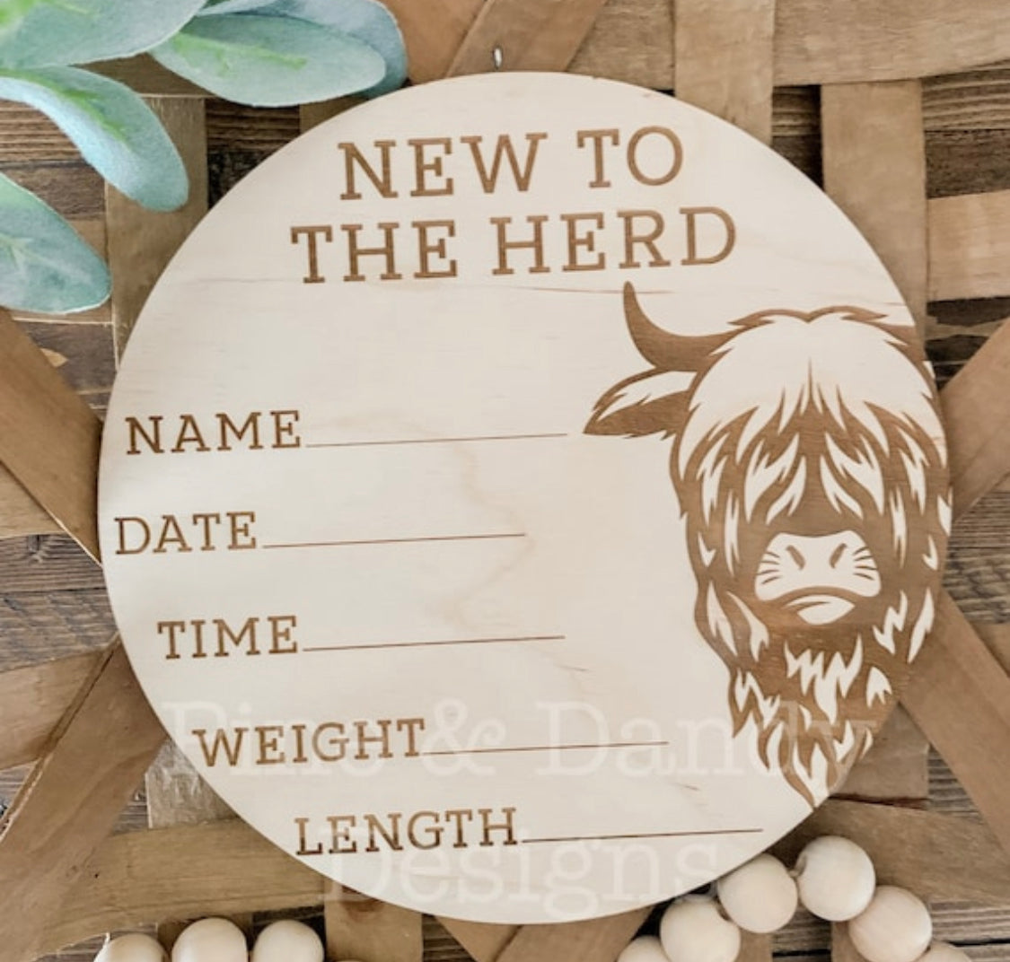Highland Cow Boy Stat Sign