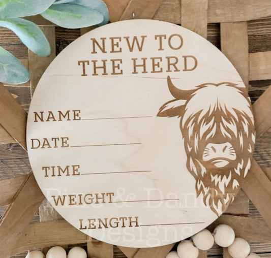 Highland Cow Boy Stat Sign