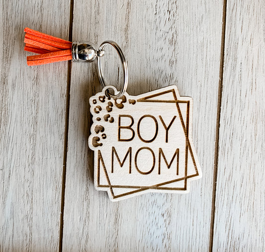 Boy mom keychain